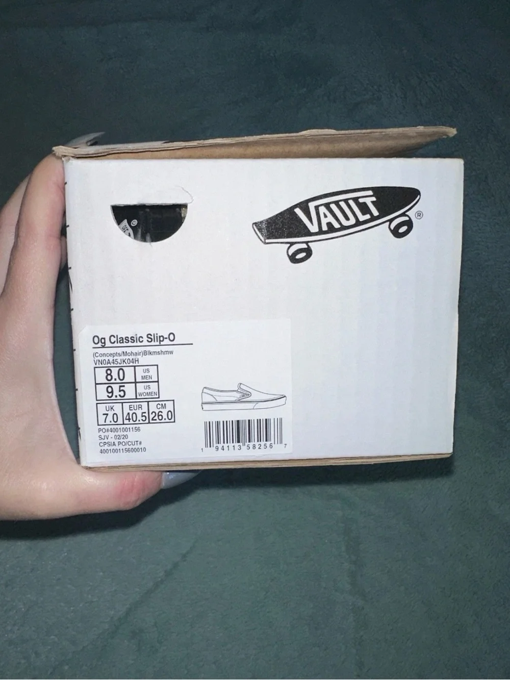 Vans x Concepts Mohair Worlds End Slip on Sneakers Mens Size 8 Stripe Black